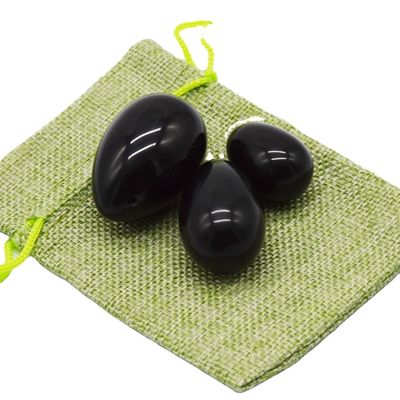 Ручная резьба 2024 Черный обсидиан Yoni яйца Kegel упражнения инструмент для здоровья и благополучия женщин