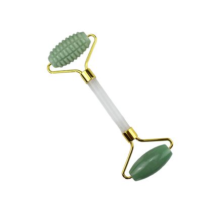 Custom Logo Green Aventurine Facial Jade Roller Gua Sha Tools Crystal Handle Massager для массажа лица глаз и шеи в 2024 году
