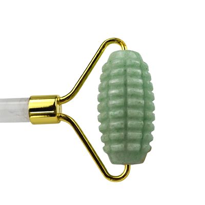 Custom Logo Green Aventurine Facial Jade Roller Gua Sha Tools Crystal Handle Massager для массажа лица глаз и шеи в 2024 году