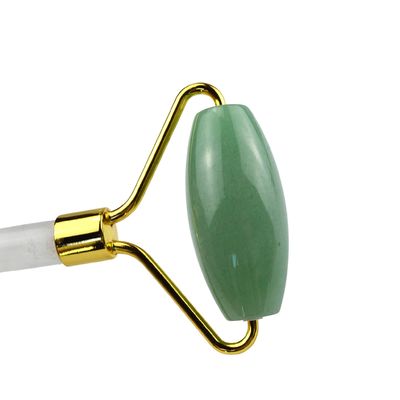 Custom Logo Green Aventurine Facial Jade Roller Gua Sha Tools Crystal Handle Massager для массажа лица глаз и шеи в 2024 году