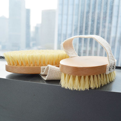Sisal Bristle сухие тела щетка для эфолирования целлюлита и массажа сухой кожи в деревянном цвете