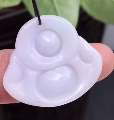 Зелёный портативный натуральный Бирма фиолетовый резный jadeite jade смеющийся Будда подвесок для женщин и детей натуральный цвет