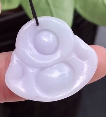 Зелёный портативный натуральный Бирма фиолетовый резный jadeite jade смеющийся Будда подвесок для женщин и детей натуральный цвет