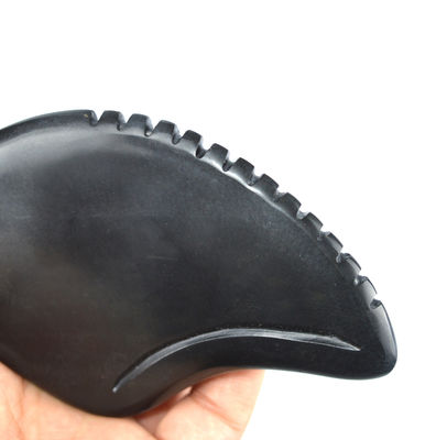 Доступный инструмент массажа Gua Sha с формой сердца из натурального черного бианского камня для расслабляющей медитации в спа-салоне