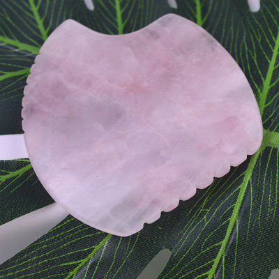Изобретение логотипа Shell Shape Rose Quartz Gua Sha Массажный инструмент для массажа мышц и самообслуживания