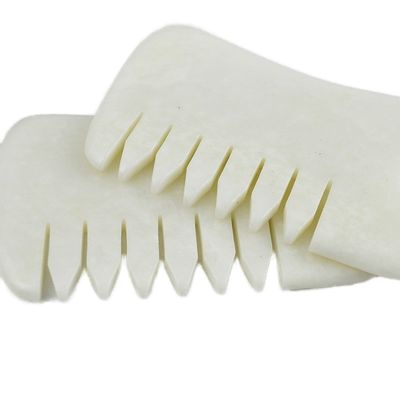 Естественный Xiuyan Jade Gua Sha Массажный гребень для кожи головы Guasha Массажный массажник для волос Салон красоты для массажа мышц