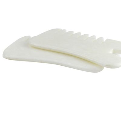 Естественный Xiuyan Jade Gua Sha Массажный гребень для кожи головы Guasha Массажный массажник для волос Салон красоты для массажа мышц