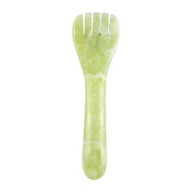 Настраиваемый логотип доступен светлый зеленый Xiuyan Jade Gua Sha форма ложки Акупунктурная ручка для глаз Акупунктура ложка массажник