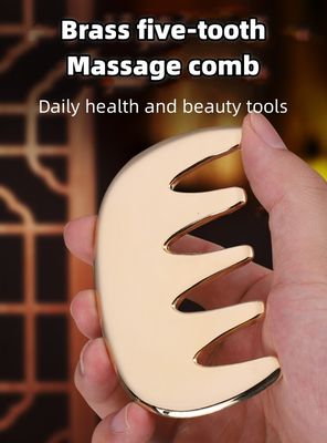 Медь Гуаша Массажные инструменты Металл Латунь Волосы Гуаша Comb Акупунктура Скальпирующий пункт Аппарат для головы Акупунктура Comb