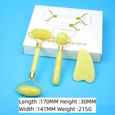 2024 Black Jade Roller Gua Sha Set для массажа тела и 100% натурального ухода за кожей лица с двойной головой