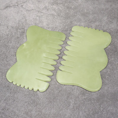 Естественный Xiuyan Jade Gua Sha Acupoint Massage Hair Comb для расслабления головы Guasha Comb