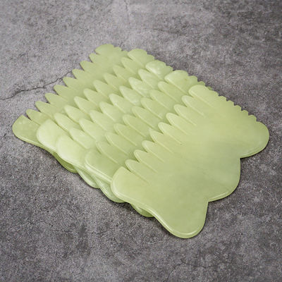 Естественный Xiuyan Jade Gua Sha Acupoint Massage Hair Comb для расслабления головы Guasha Comb