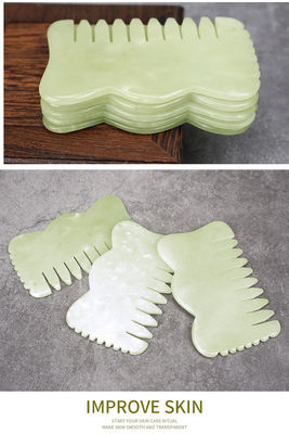 Естественный Xiuyan Jade Gua Sha Acupoint Massage Hair Comb для расслабления головы Guasha Comb