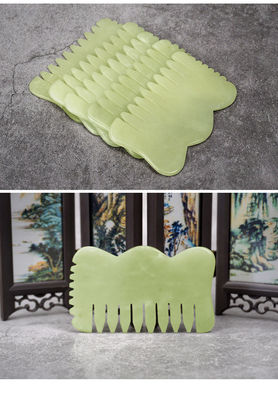Естественный Xiuyan Jade Gua Sha Acupoint Massage Hair Comb для расслабления головы Guasha Comb