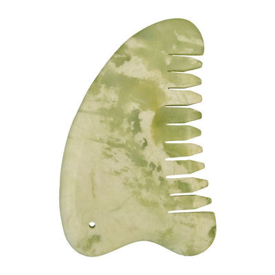 Оборудование для массажа головы Естественный Xiuyan Jade Gua Sha Акупункт массаж волос гребень Кожа головы Массажёр Функция мышечного массажа