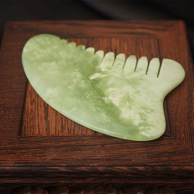Оборудование для массажа головы Естественный Xiuyan Jade Gua Sha Акупункт массаж волос гребень Кожа головы Массажёр Функция мышечного массажа
