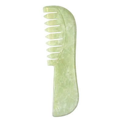 Естественный Xiuyan Jade Gua Sha Массажный гребец для кожи головы Нефритовый камень Уход за головой Массажер для волос Гуаша Расслабляющий инструмент для массажа тела