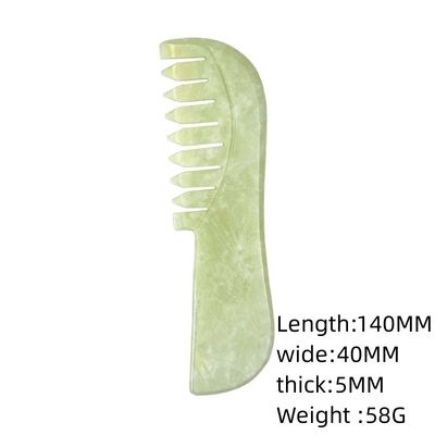 Естественный Xiuyan Jade Gua Sha Массажный гребец для кожи головы Нефритовый камень Уход за головой Массажер для волос Гуаша Расслабляющий инструмент для массажа тела