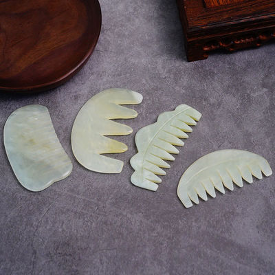 Мультиформенный натуральный Xiuyan Jade Gua Sha Массажный гребень для массажа головы