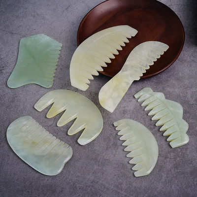 Мультиформенный натуральный Xiuyan Jade Gua Sha Массажный гребень для массажа головы