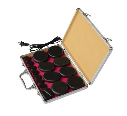 Настраиваемый логотип доступенd Spa Hot Stone Massage Essential с 18 штук базальтовых энергетических камней и алюминиевой обогревной коробкой