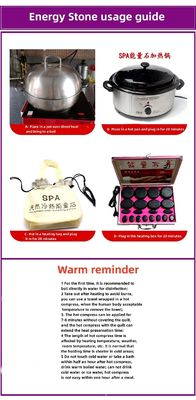 Настраиваемый логотип доступенd Spa Hot Stone Massage Essential с 18 штук базальтовых энергетических камней и алюминиевой обогревной коробкой
