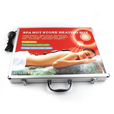 Настраиваемый логотип доступенd Spa Hot Stone Massage Essential с 18 штук базальтовых энергетических камней и алюминиевой обогревной коробкой