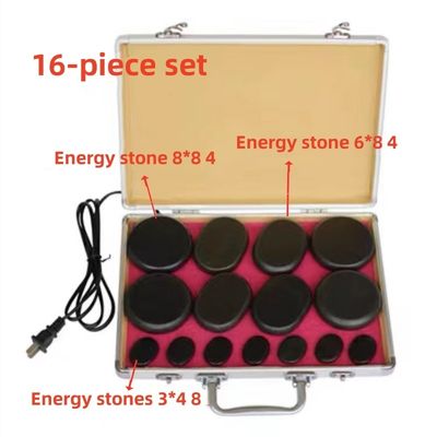 Настраиваемый логотип доступенd Spa Hot Stone Massage Essential с 18 штук базальтовых энергетических камней и алюминиевой обогревной коробкой