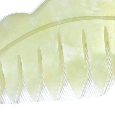 Естественный Xiuyan Jade Gua Sha скреббинг массажный гребень для терапии головы и средства для лечения кожи головы