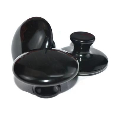 Инструмент массажа тела 2024 Black Bian Stone Large Mushroom Shape Gua Sha Массажёр для массажа лица и ухода за здоровьем 55mm*35mm