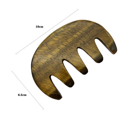 Meridian Care Jade Comb Natural Tiger Eye Stone Gua Sha Scraper для массажа головы и кожи головы