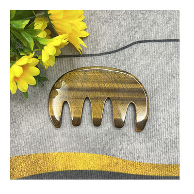 Meridian Care Jade Comb Natural Tiger Eye Stone Gua Sha Scraper для массажа головы и кожи головы