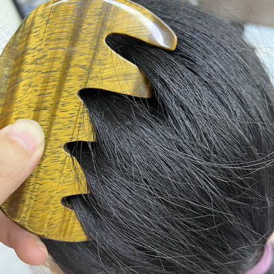 Meridian Care Jade Comb Natural Tiger Eye Stone Gua Sha Scraper для массажа головы и кожи головы
