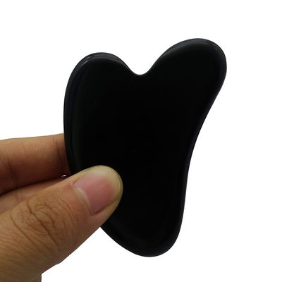 Естественный черный камень Bian в форме сердца Массажный инструмент Gua Sha для расслабляющей медитации