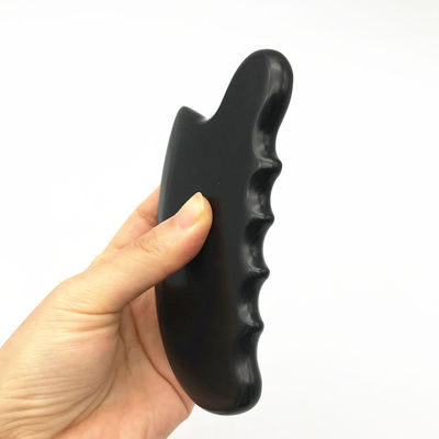 OEM ODM натуральная черная терапия Bian Stone Guasha Инструменты для скрептирования массажа Gua Sha для тела 11,5 * 6 * 0,8 см