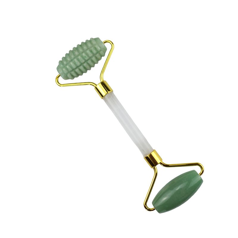 Custom Logo Green Aventurine Facial Jade Roller Gua Sha Tools Crystal Handle Massager для массажа лица глаз и шеи в 2024 году