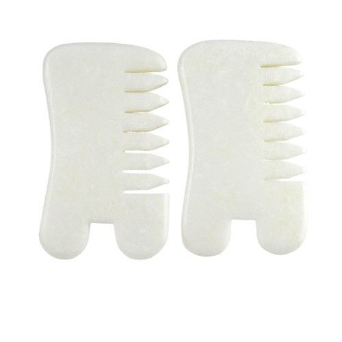 Естественный Xiuyan Jade Gua Sha Массажный гребень для кожи головы Guasha Массажный массажник для волос Салон красоты для массажа мышц