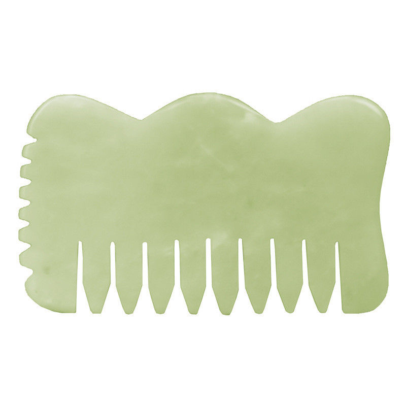Естественный Xiuyan Jade Gua Sha Acupoint Massage Hair Comb для расслабления головы Guasha Comb