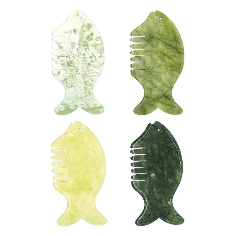 Массажное оборудование для головы 2024 Продукт Xiuyan Jade Comb Guasha Jade Stone Scraping Massage Board в зеленом и жёлтом цветах