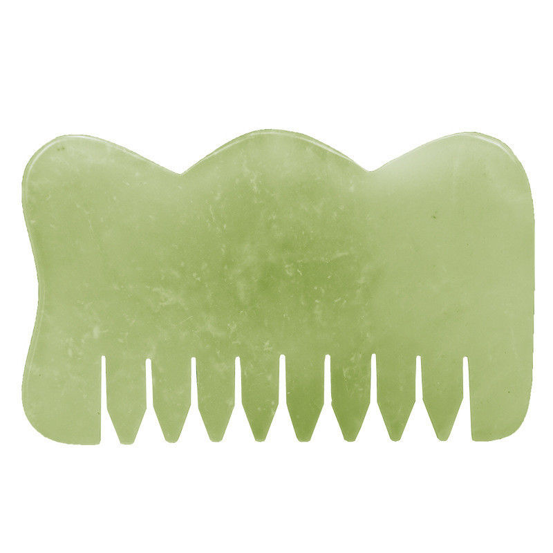 Настраиваемый логотип доступен в форме M Jade Gua Sha Stone Head Massager для ухода за здоровьем волос и массажа головы в салоне красоты