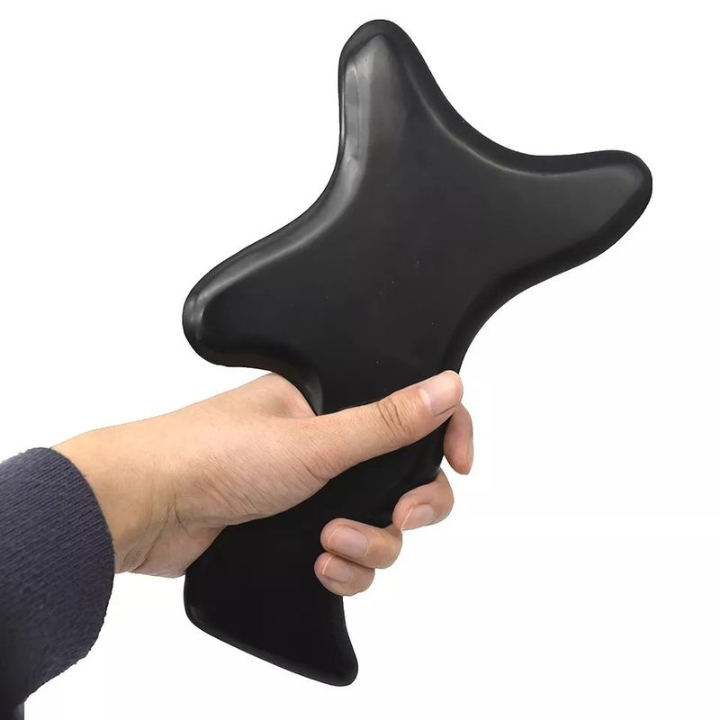 Черный Большой камень Bian Gua Sha Лимфатический дренаж Массажный инструмент для шеи Спины плечо Пояс ягодицы Телотерапия Массажный инструмент